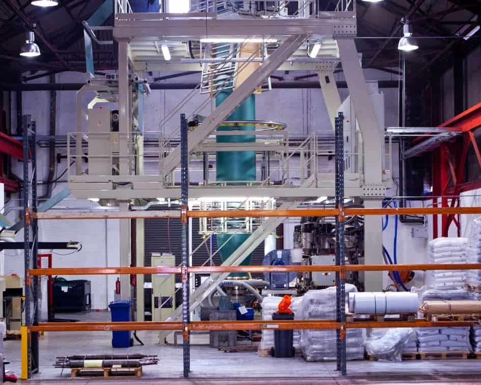Duo Packaging's Co-extruder producing polythene film for packaging solutions
