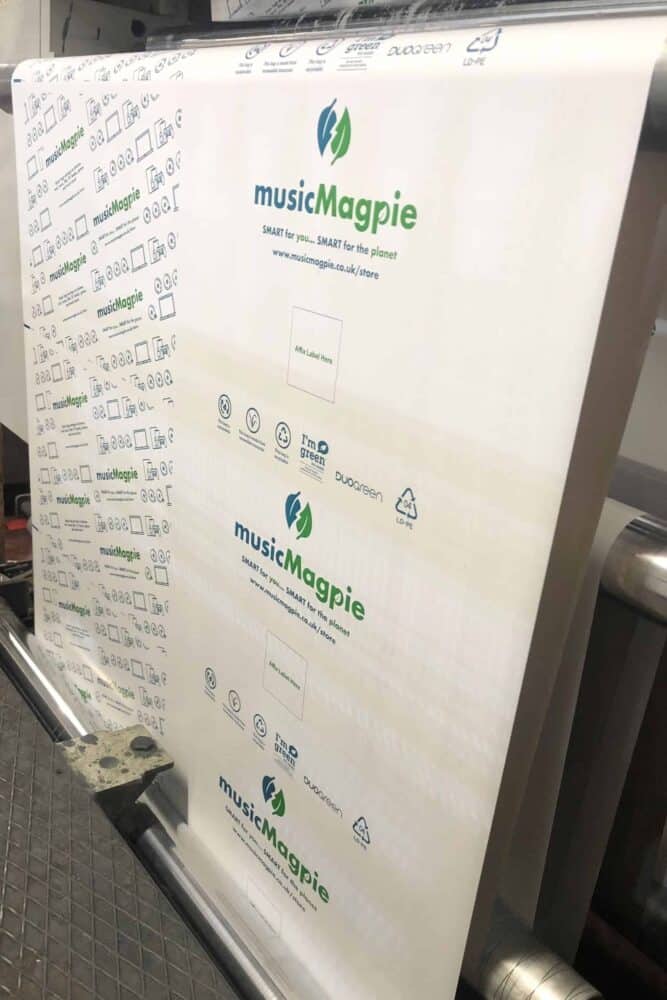 Duo Packaging’s branded mailing bags supporting musicMagpie’s e-waste recycling programme.